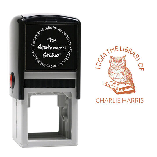 Owl Self-Inking Book Stamp